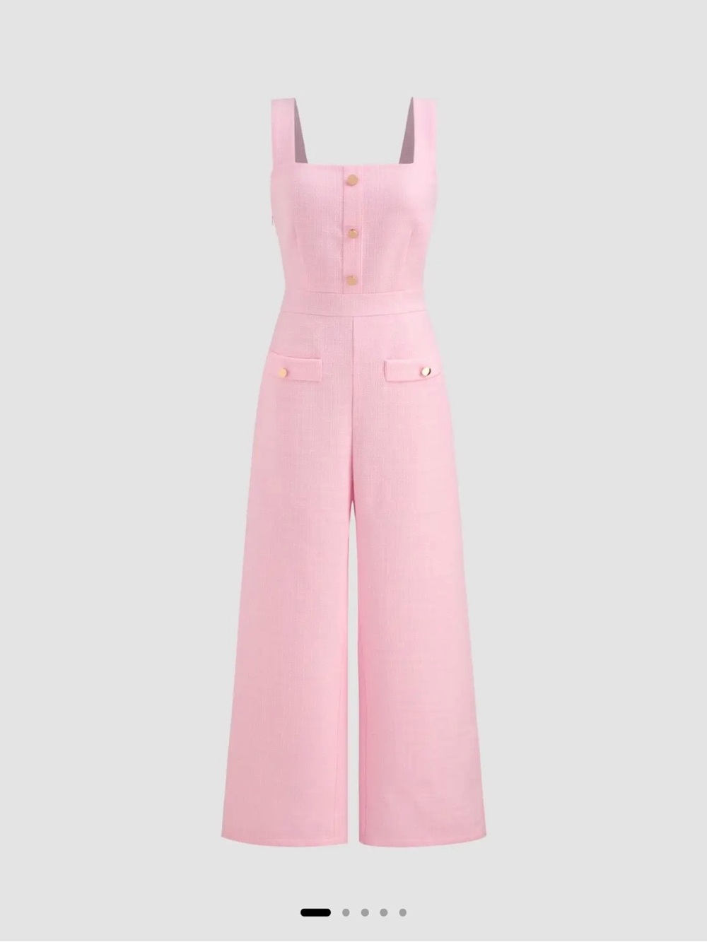 Cider Pink Square-Neck Wide-Leg Jumpsuit
